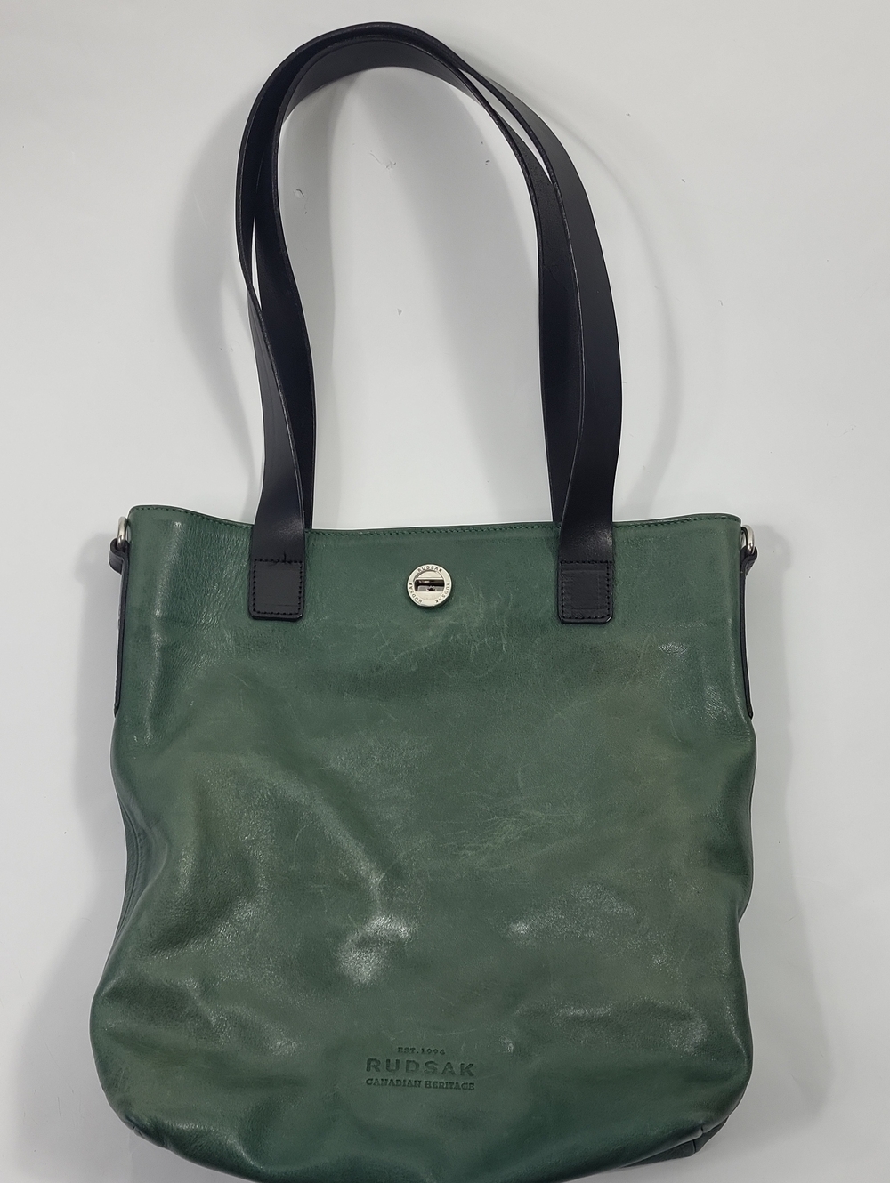 RUDSAK Green Leather Tote Bag